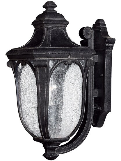 Trafalgar Medium Exterior Sconce in Museum Black.